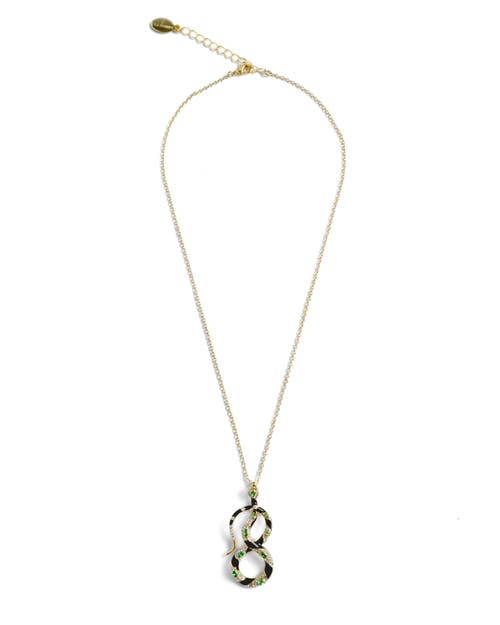 Bill Skinner Studio Bejewelled Snake Pendant In Brown