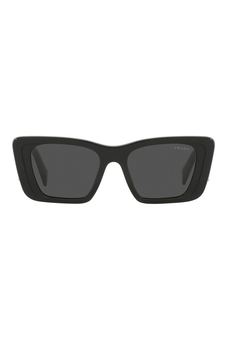 51mm Square Sunglasses, Main, color, BLACK/ DARK GREY