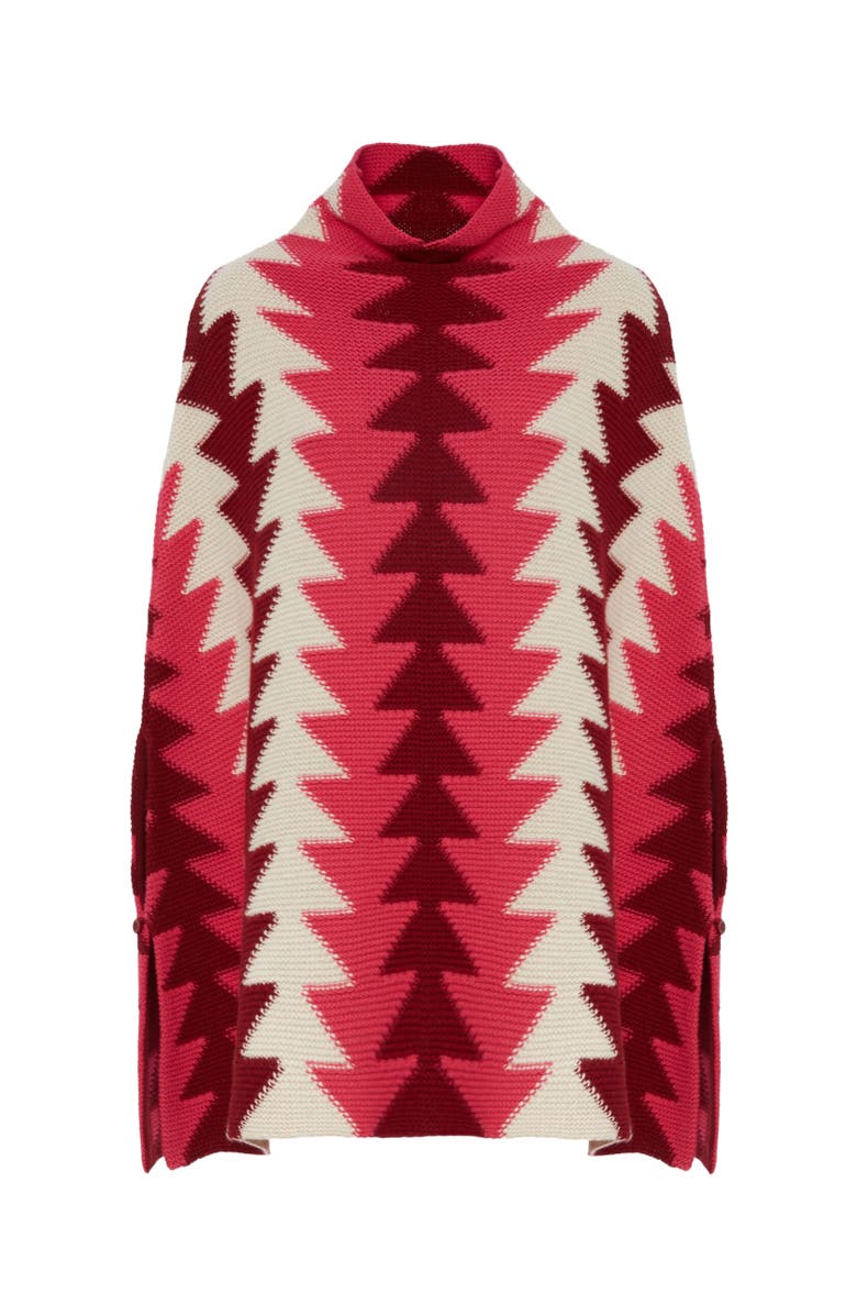 La DoubleJ Trine Cape Multicolor Bordeaux, Alternate, color, 