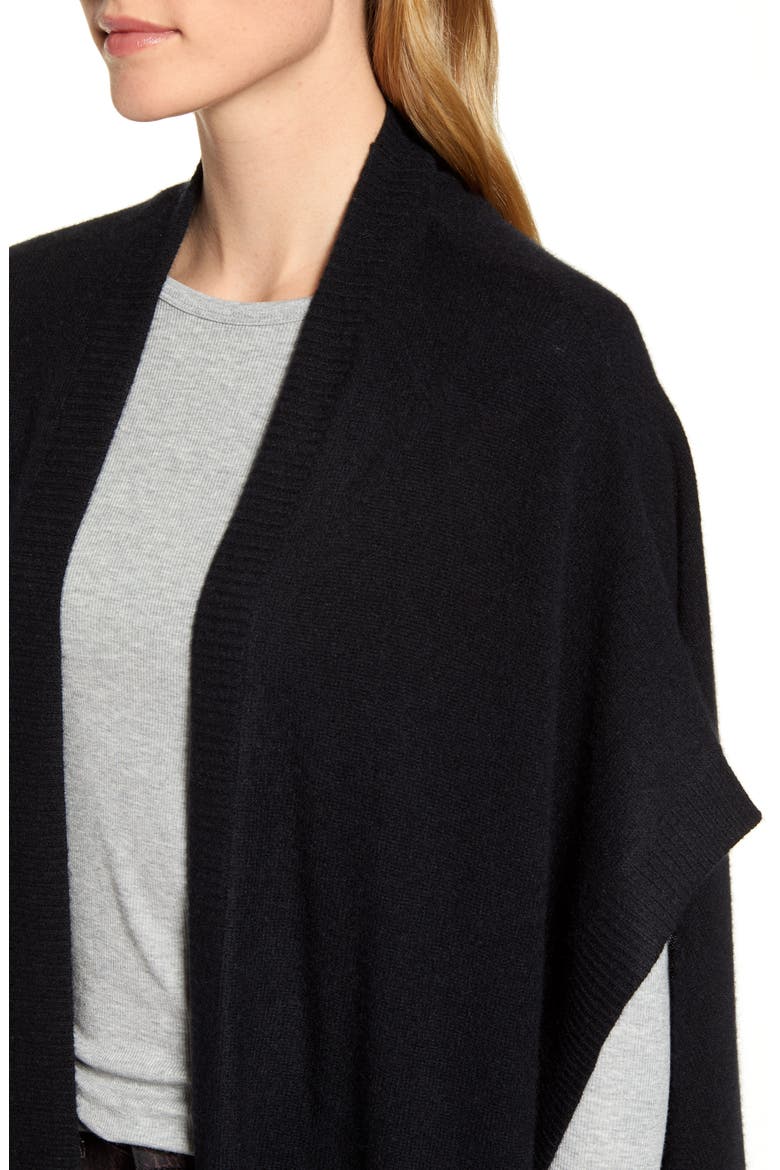 Cashmere Ruana, Alternate, color, BLACK