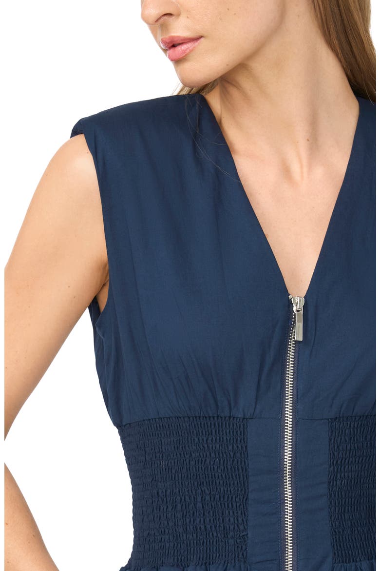 Zip-Front Midi Dress, Alternate, color, CLASSIC NAVY