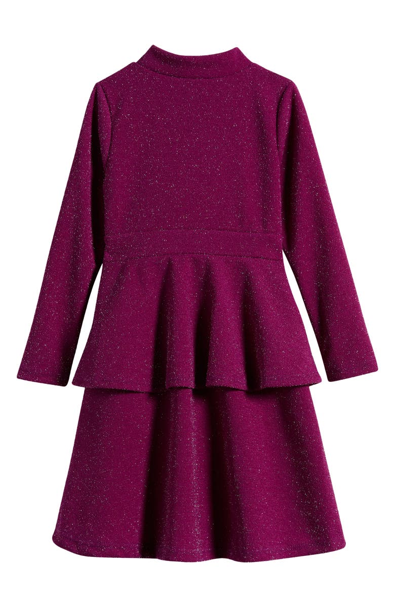 Ava & Yelly Kids' Metallic Long Sleeve Tiered Dress, Alternate, color, 
