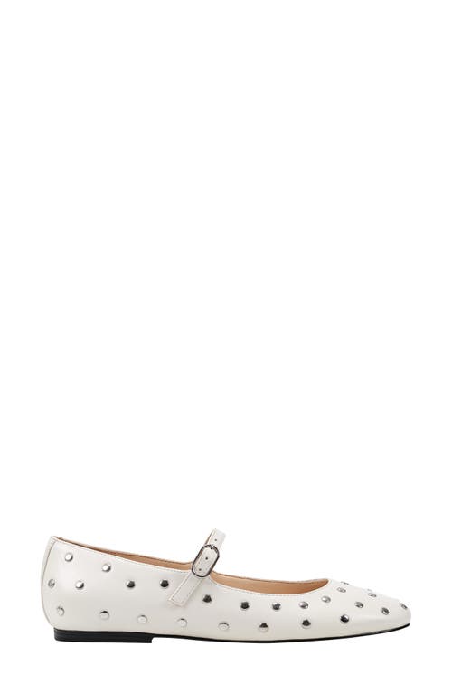 Marc Fisher Ltd Elizza Studded Mary Jane Flat In White