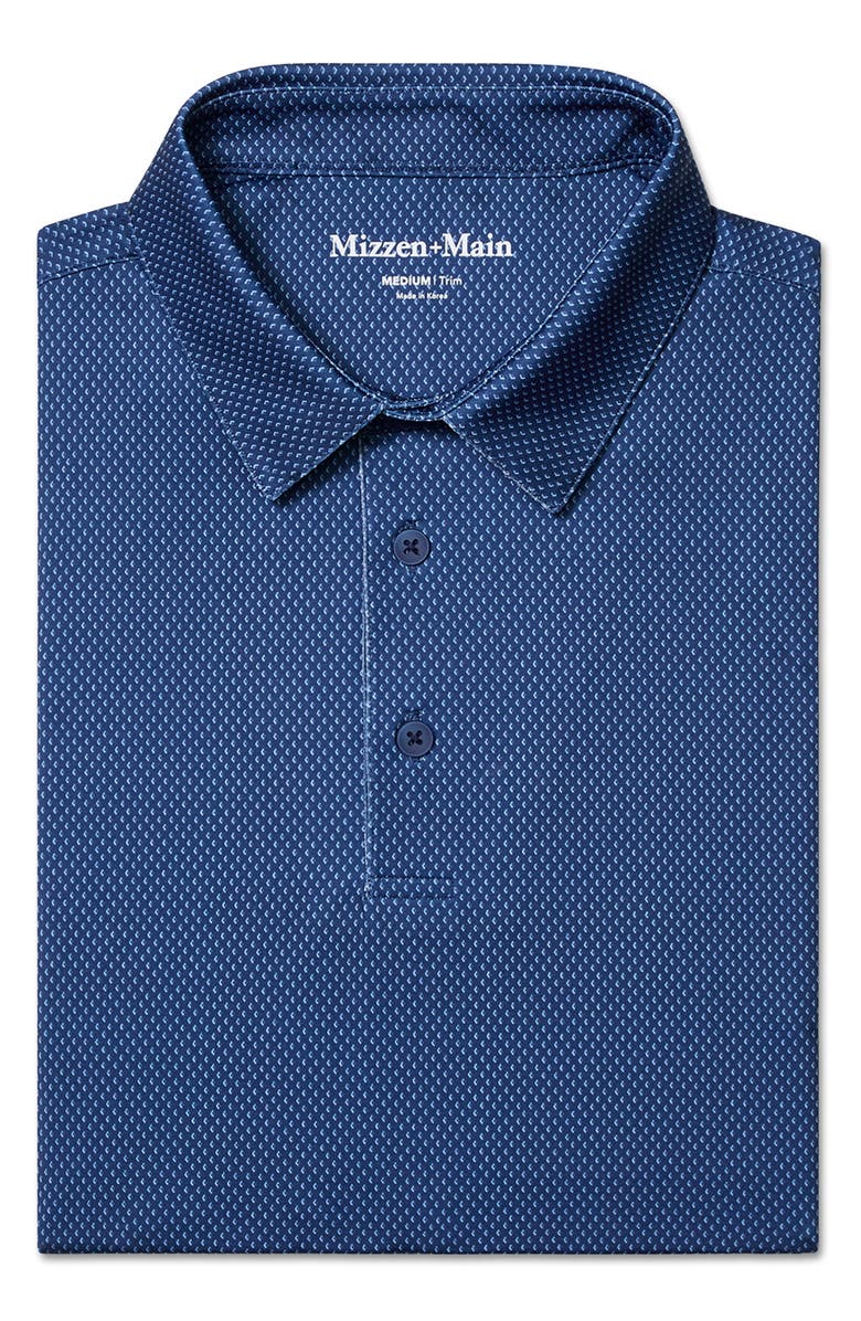 Mizzen+Main Versa Trim Fit Performance Golf Polo, Alternate, color, Midnight Navy Diamond Shadow