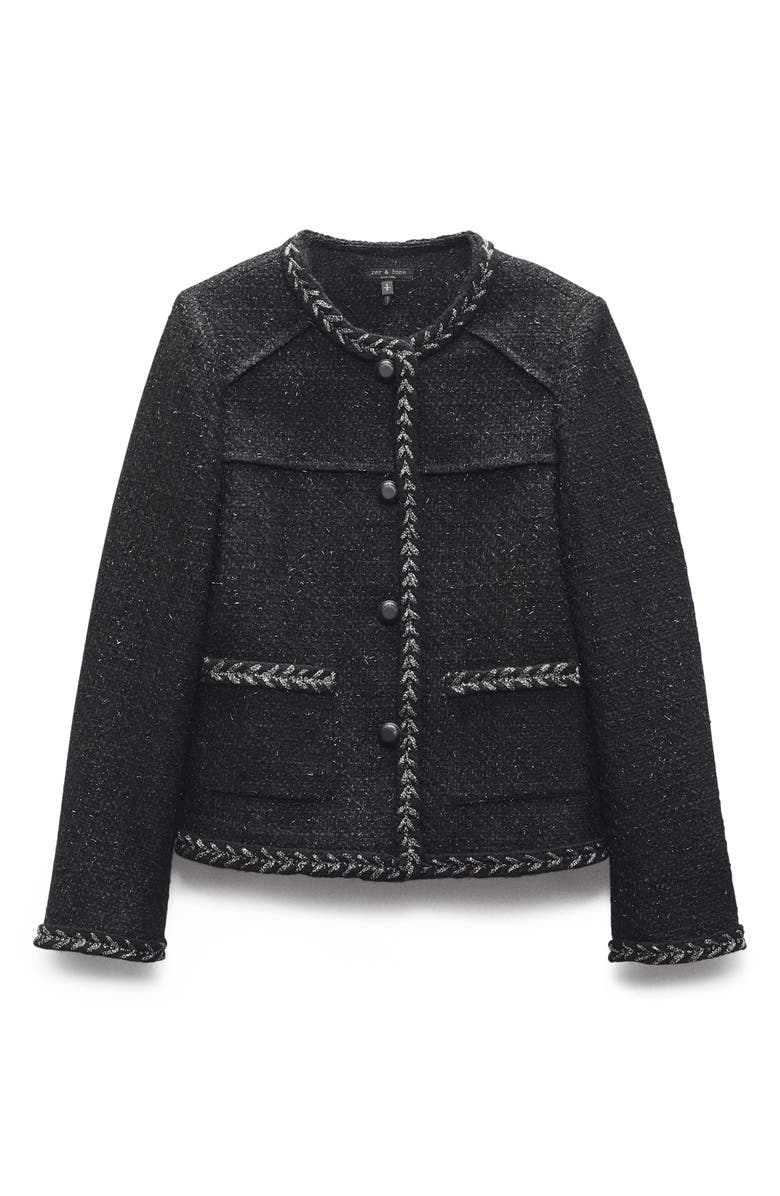rag & bone Mirabelle Metallic Tweed Jacket, Alternate, color, Black