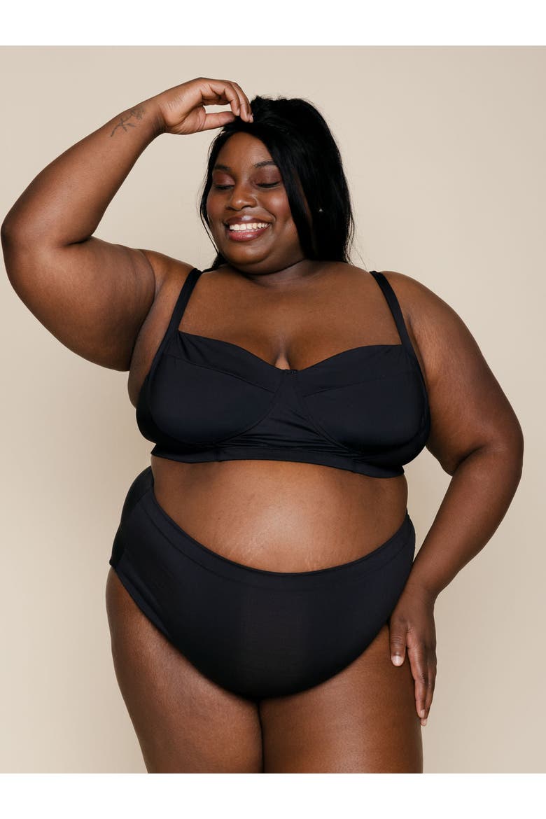 Soft Underwire Bikini Top, Alternate, color, Black