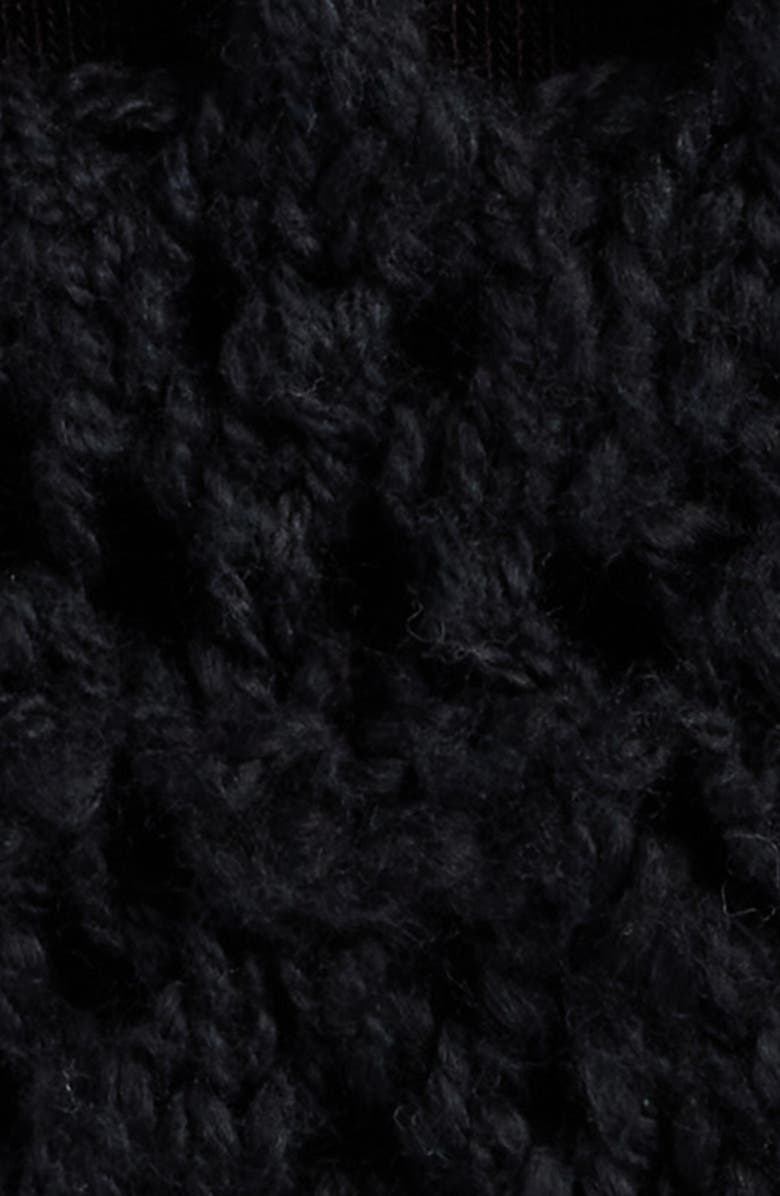 beachlunchlounge Penny Open Knit Short Sleeve Cardigan, Alternate, color, Black