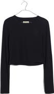 Madewell Fine Ribbed Supercrop Crewneck Long Sleeve T-Shirt