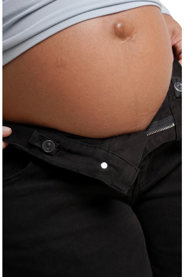 Slouch Under-Bump Maternity Boyfriend Jeans, Alternate, color, Washed Black