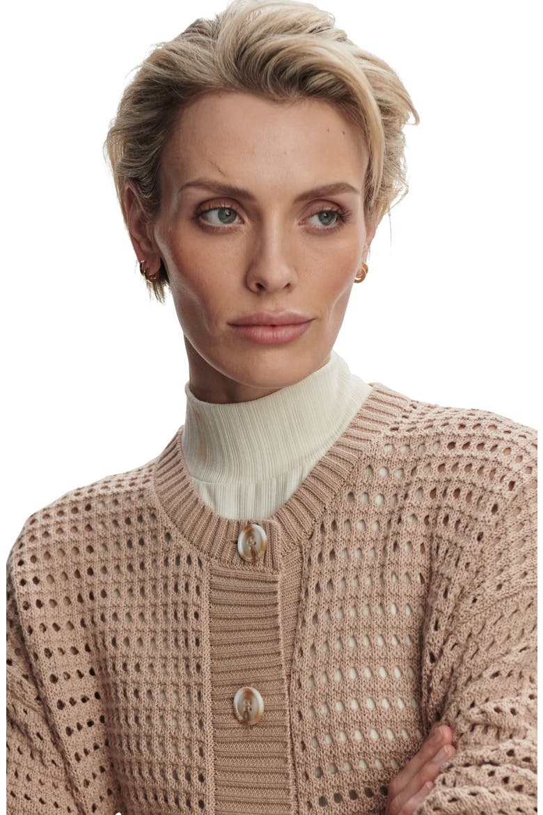 Open Stitch Cardigan, Alternate, color, LIGHT TAUPE