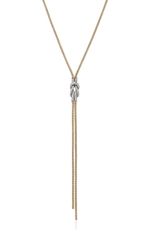 Love Knot Y-Necklace, Diamonds
