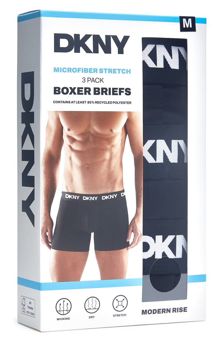 DKNY 3-Pack Soft Touch Boxer Briefs, Alternate, color, Black/ Black/ Black