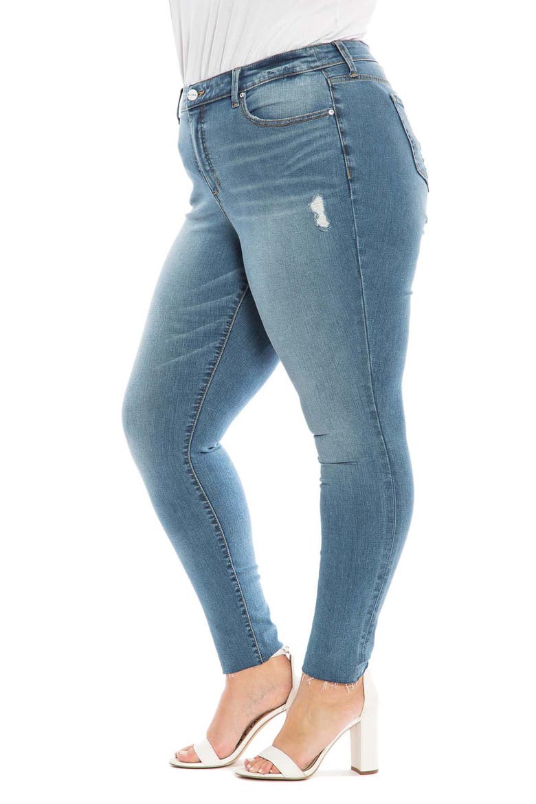 Raw Hem High Waist Skinny Jeans, Alternate, color, PAISLEE