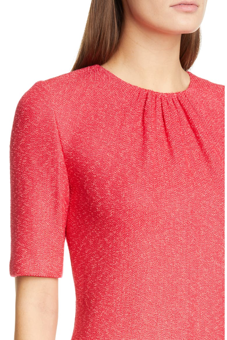 Elbow Sleeve Refined Knit Dress, Alternate, color, POPPY