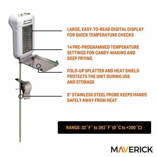 Maverick Digital Candy And Deep Fry Thermometer In White