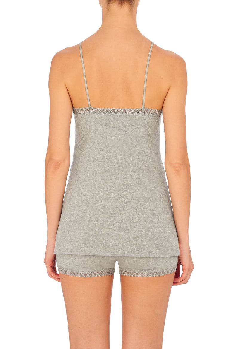 Bliss Lace Edge High-Low Cotton Camisole, Alternate, color, LT GRY HTH