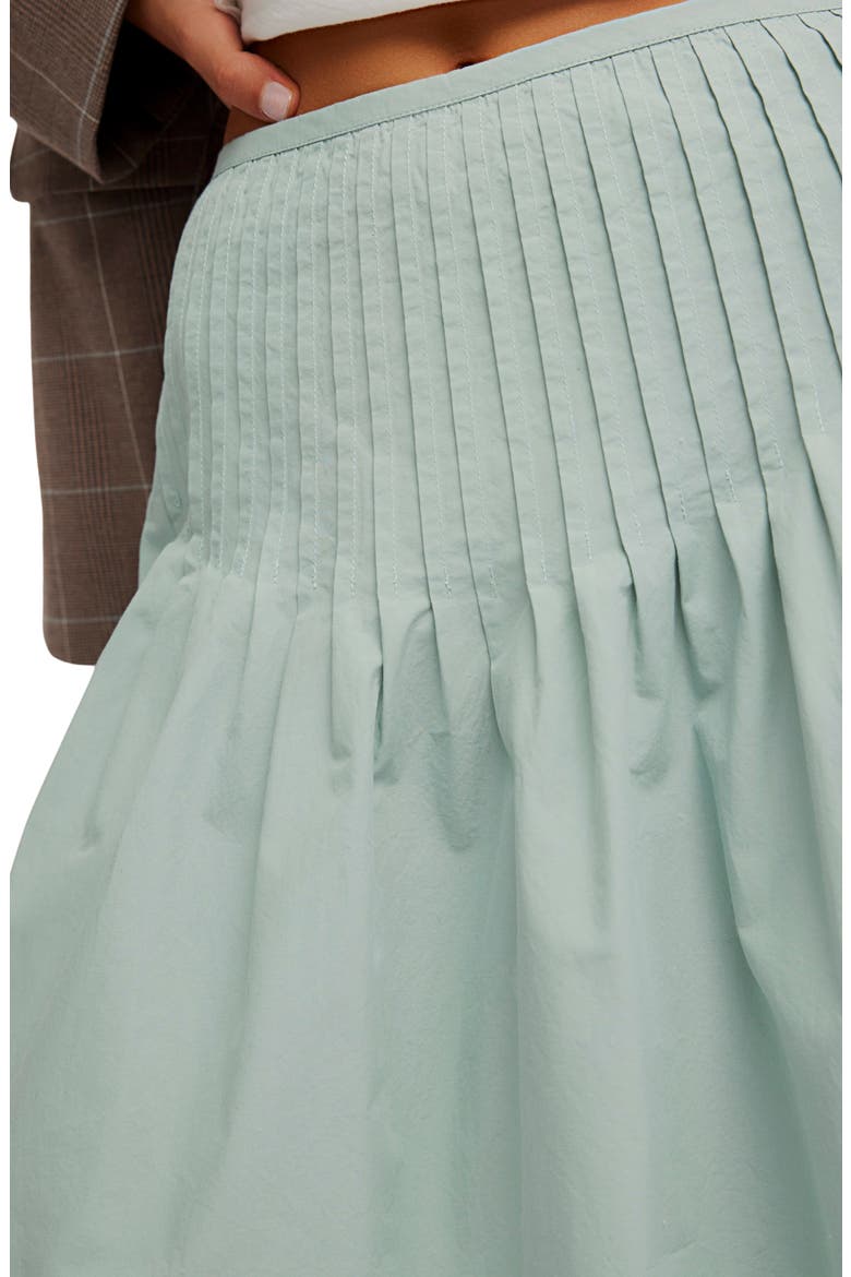 Peyton Pintuck Pleat Midi Skirt, Alternate, color, SEA SAGE