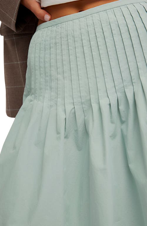 Free People Peyton Pintuck Pleat Midi Skirt In Green
