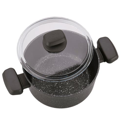 Korkmaz Ornella 2 Piece 4 Liter Aluminum Nonstick Low Casserole Dish With Lid In Black