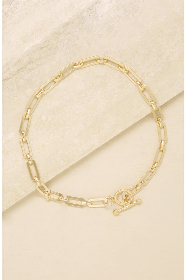 Rectangle Chain Necklace, Alternate, color, GOLD