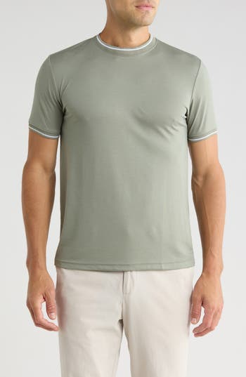Cactus Man Tipped Crewneck T-shirt In Gray
