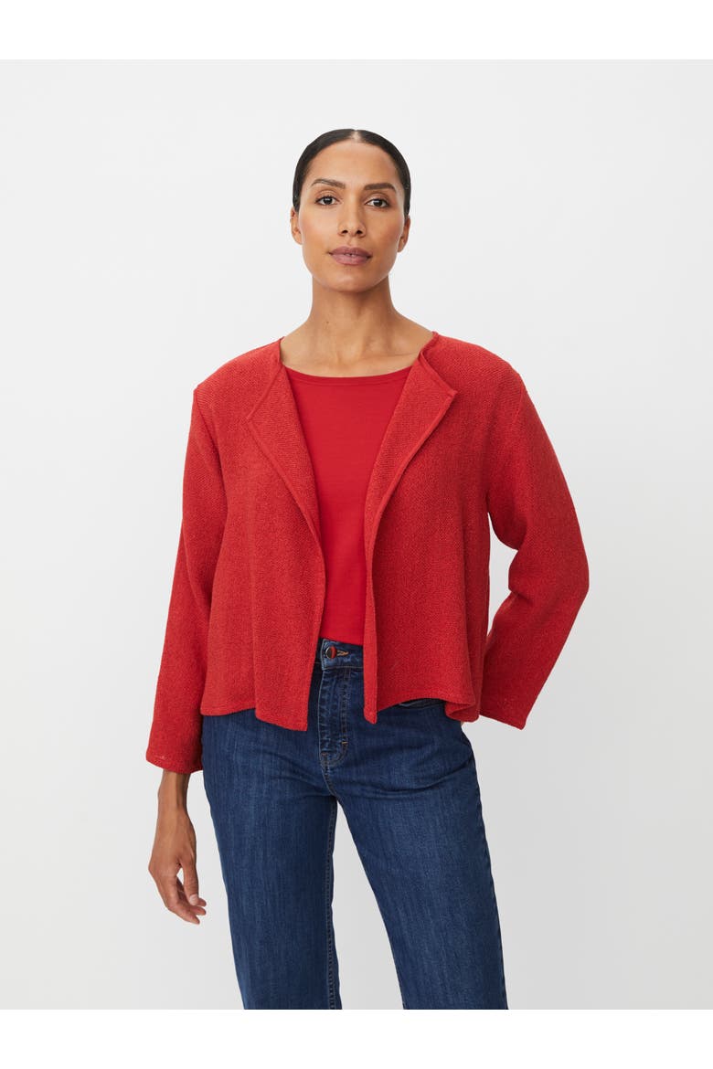 MaJulitta Open Front Long Sleeve Jacket, Main, color, Scarlet Sage