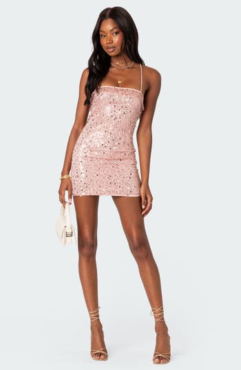 EDIKTED Ballerina Strappy Back Sequin Minidress Nordstrom