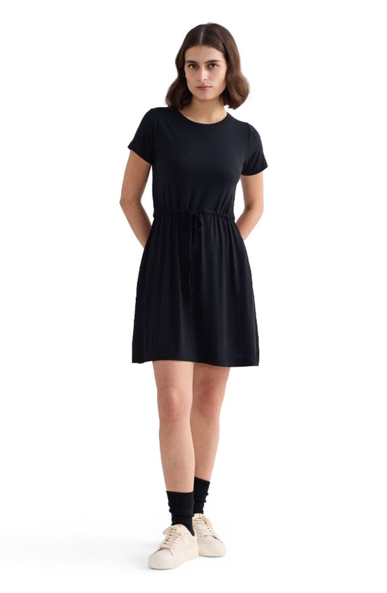 Reistor Drawstring Short T-shirt Dress in Black, Main, color, Black