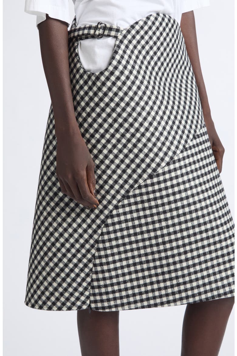 Asymmetric Wool Blend Skirt, Alternate, color, BLACK/ WHITE