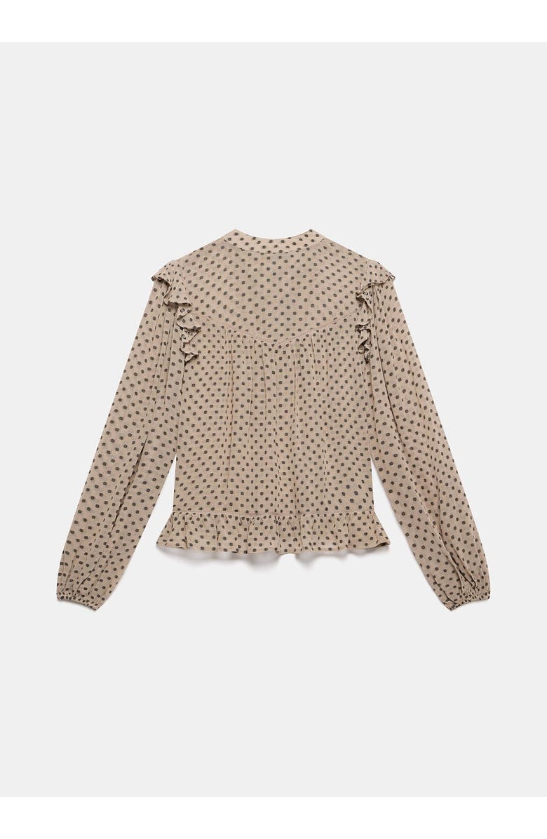 MINT VELVET Neutral Jacquard Polka Dot Blouse, Alternate, color, Neutral