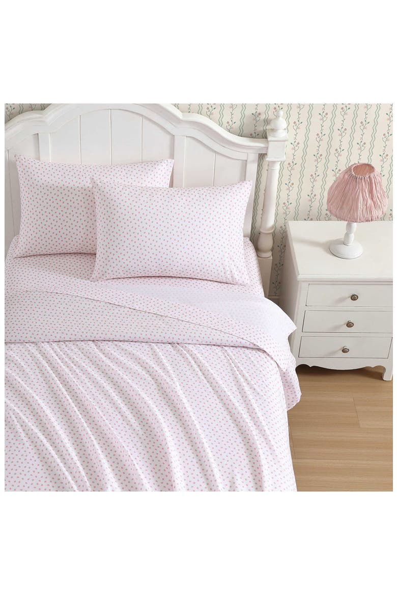 Sweet Lady Bug Print Microfiber Sheet Set, Alternate, color, LT-PASTEL PINK