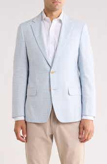 Original Penguin Windowpane Notch Lapel Linen Blend Sport Coat