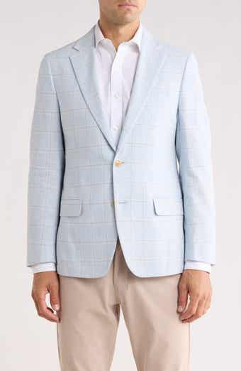 Original Penguin Windowpane Notch Lapel Linen Blend Sport Coat