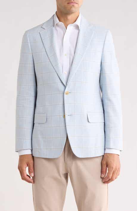 Original Penguin Windowpane Notch Lapel Linen Blend Sport Coat