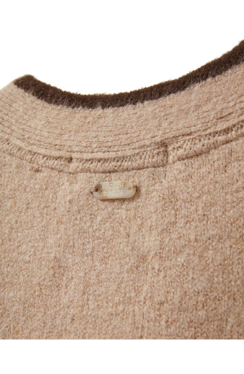 Scotch & Soda Varsity Cardigan, Alternate, color, Medium Oatmeal Heather