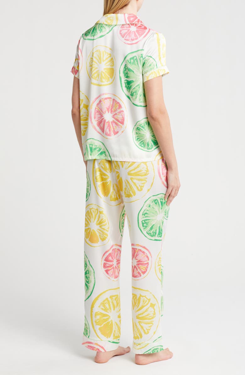 JACLYN Satin Short Sleeve Top & Pants Pajamas, Alternate, color,