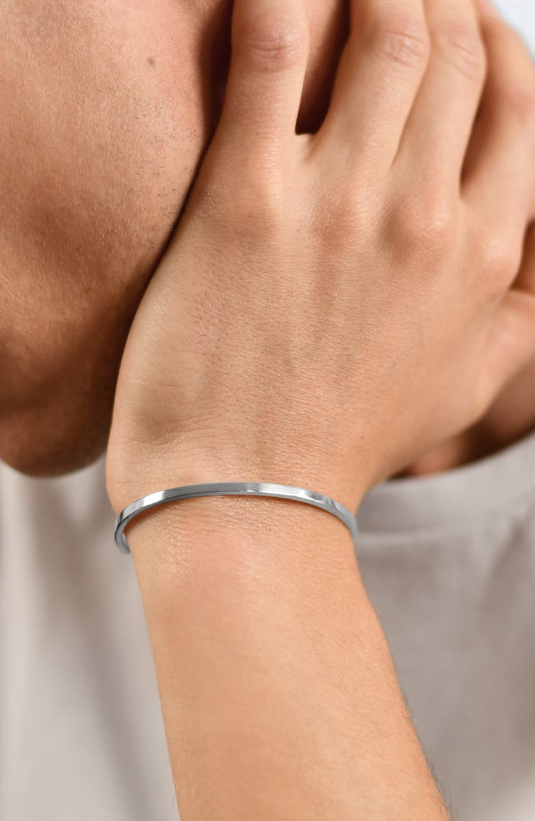 le gramme Men's 7G Polished Sterling Silver Ribbon Cuff Bracelet, Alternate, color, 