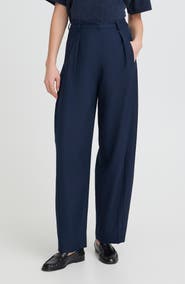 ICHI Iherina Pleated High Waist Pants