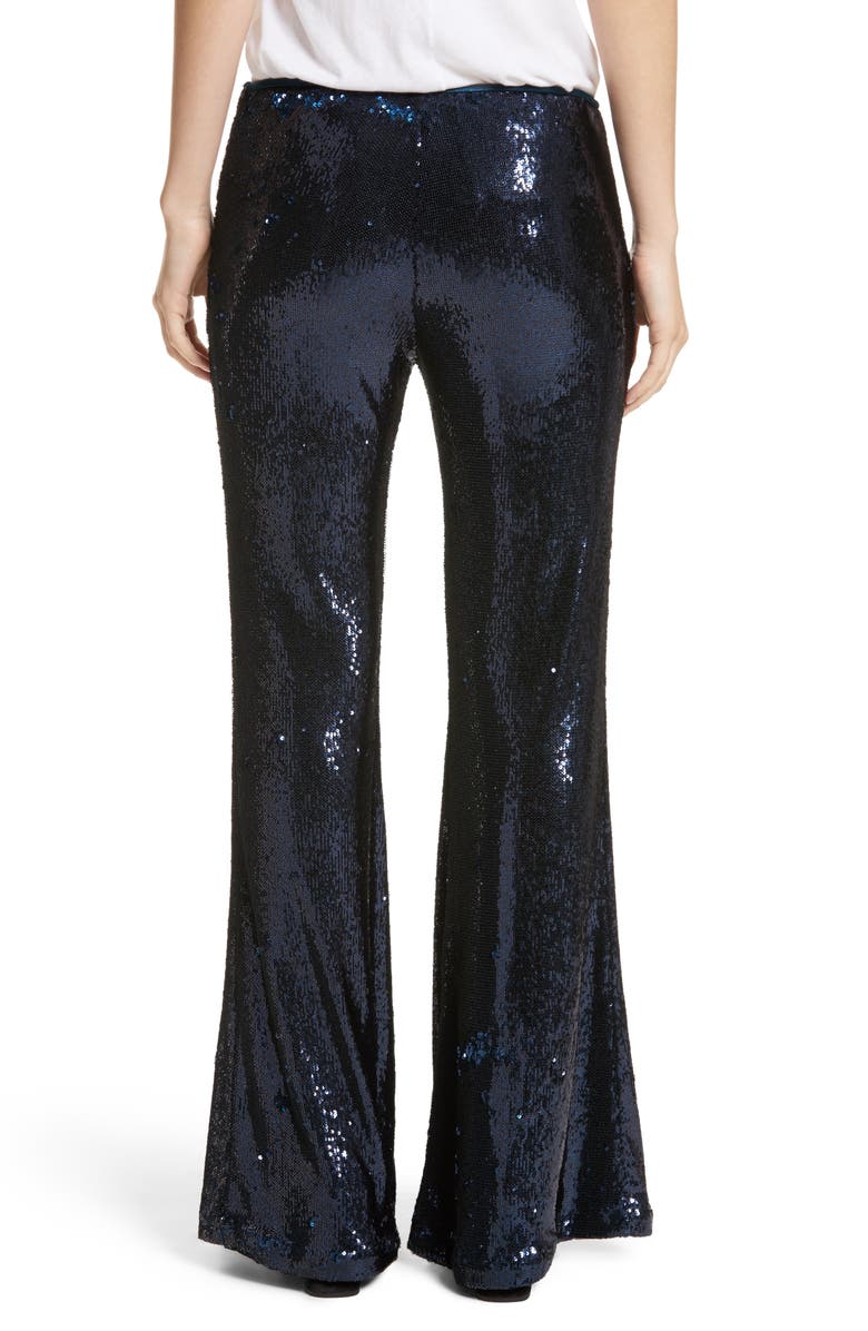 Free People The Minx Sequin Flare Pants, Alternate, color, 