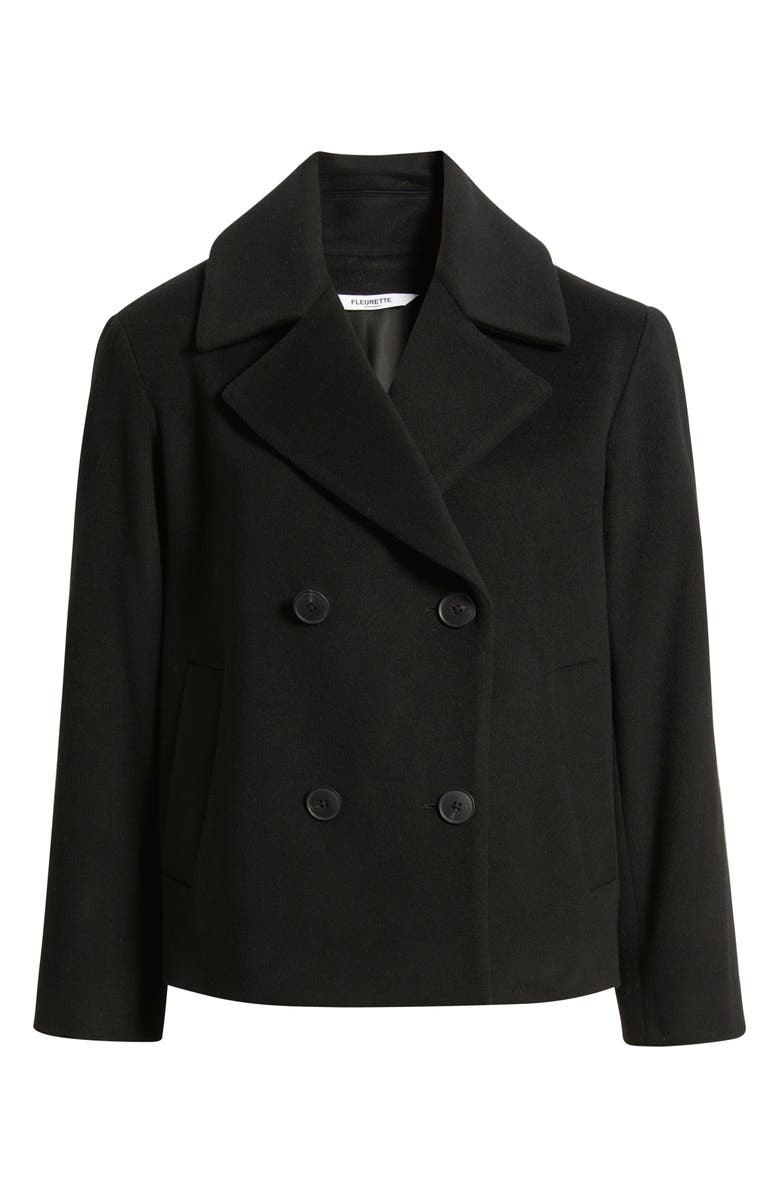 Fleurette Jane Wool Peacoat, Alternate, color, Black