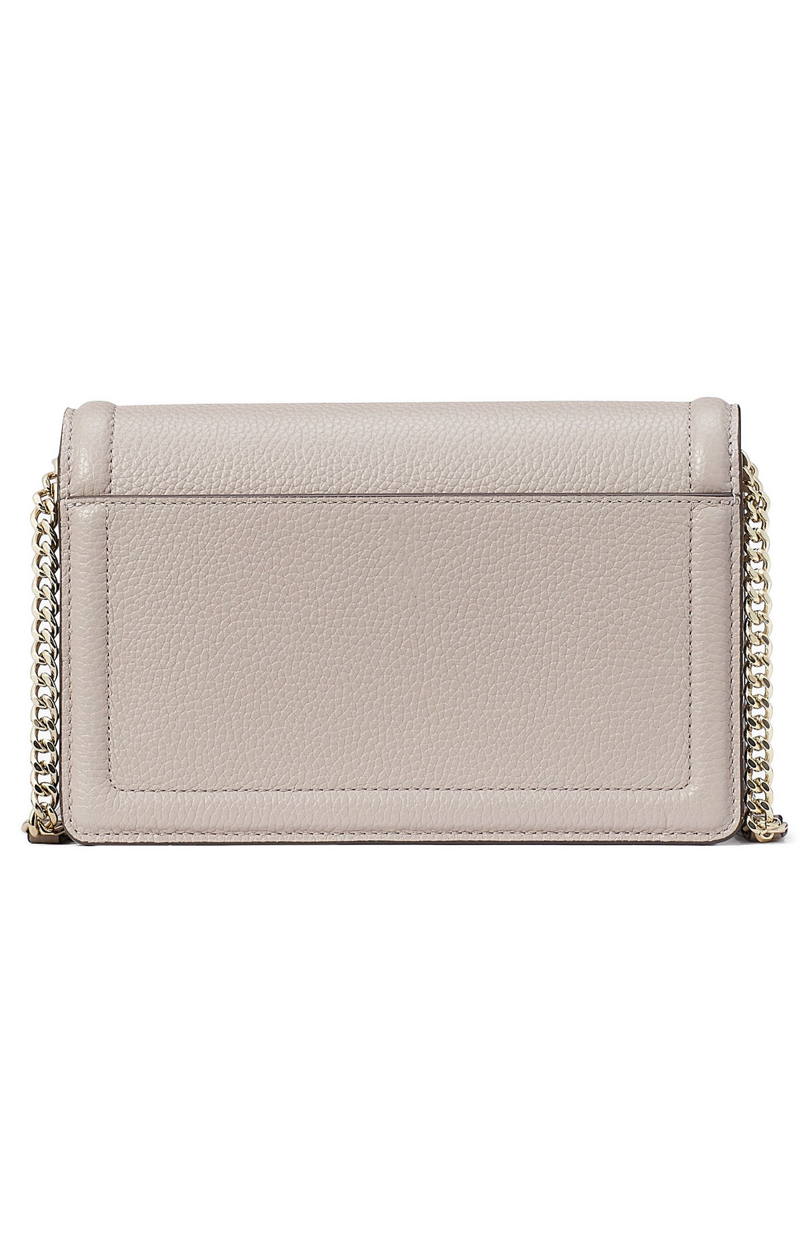 knott pebbled leather flap crossbody bag, Alternate, color, WARM TAUPE.