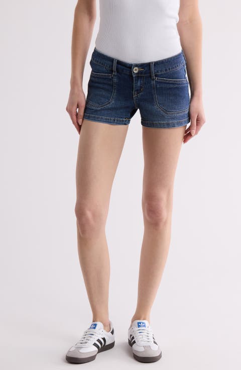 Delaney Utility Denim Shorts (Wham Blue)