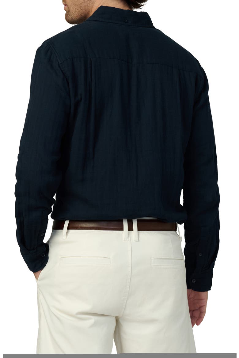 Cedric Cotton Gauze Button-Up Shirt, Alternate, color, TRUE NAVY