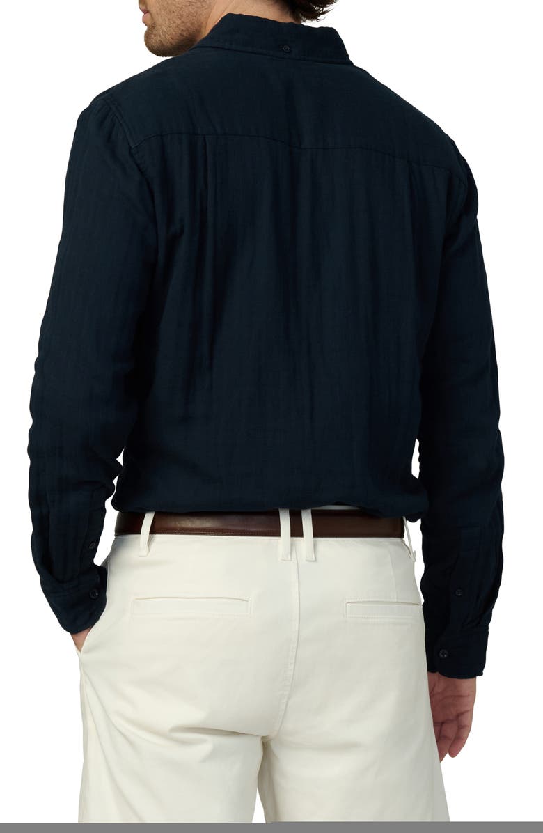 Joe's Cedric Cotton Gauze Button-Up Shirt, Alternate, color, True Navy