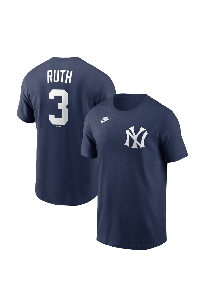 Men's Nike Babe Ruth Navy New York Yankees Cooperstown Collection Name & Number T-Shirt, Alternate, color, Navy