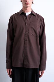 Topman Solid Flannel Button-Up Overshirt