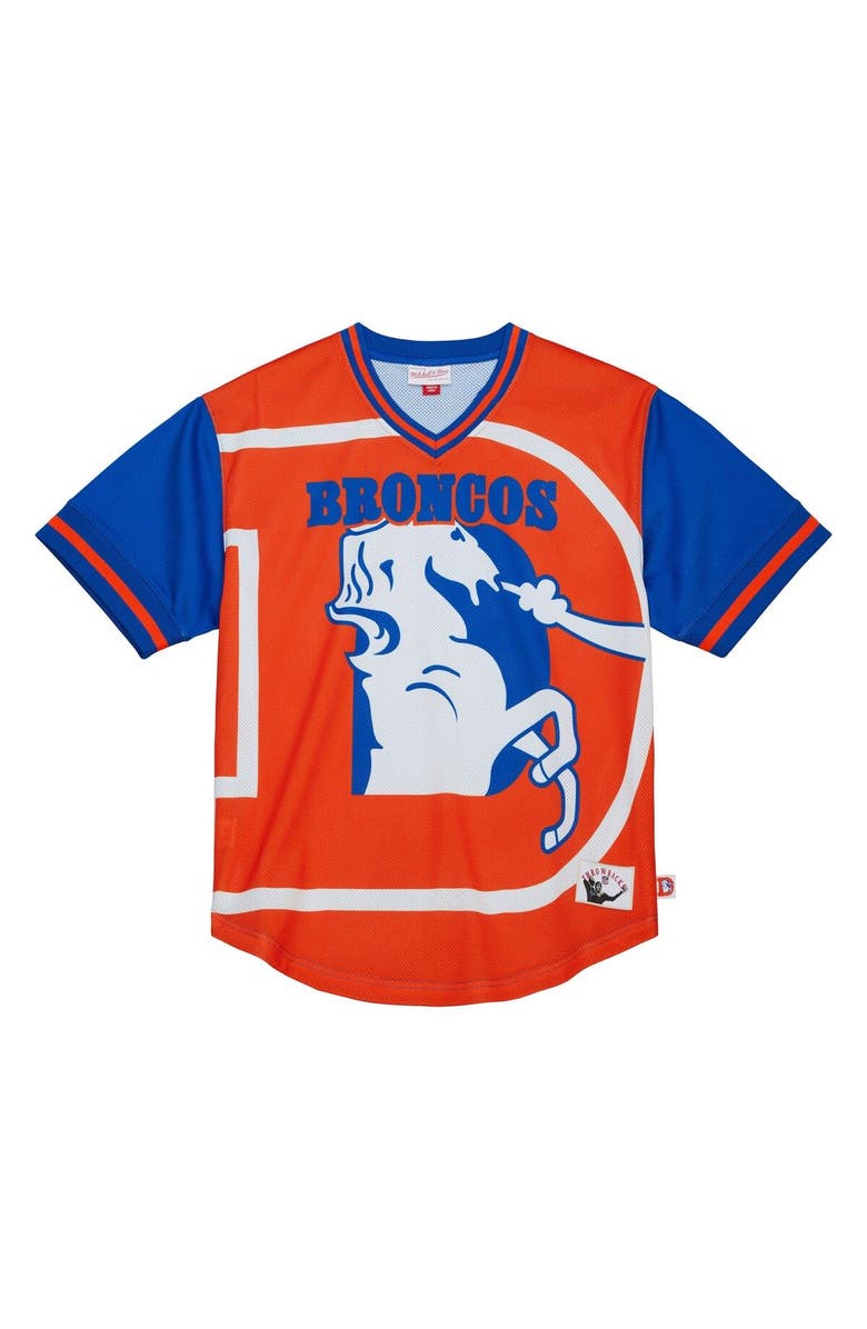 Mitchell & Ness Men's Mitchell & Ness Royal Denver Broncos Jumbotron 3.0 Mesh V-Neck T-Shirt, Alternate, color, Royal