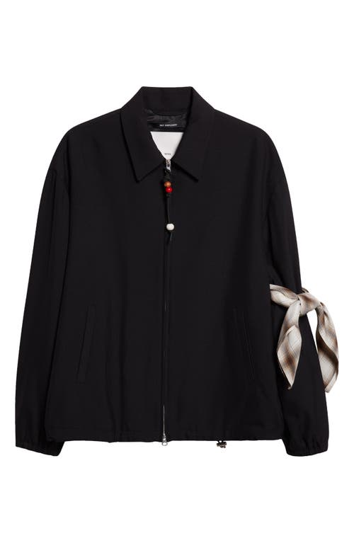 Song For The Mute Black Gabardine Slim Coach Jacket In Black