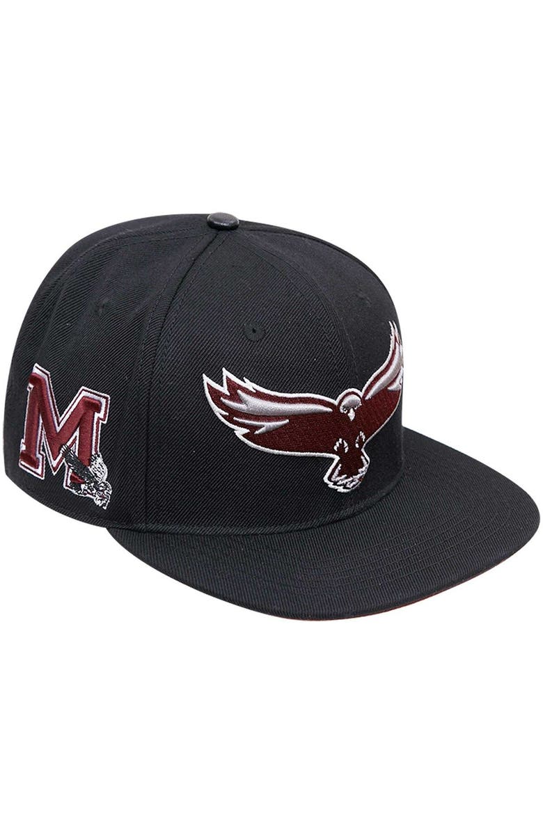 PRO STANDARD Men's Pro Standard Black Maryland Eastern Shore Hawks Arch Over Logo Evergreen Snapback Hat, Main, color, 