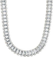 Sterling Forever Tapered Baguette Cut Cubic Zirconia Tennis Necklace
